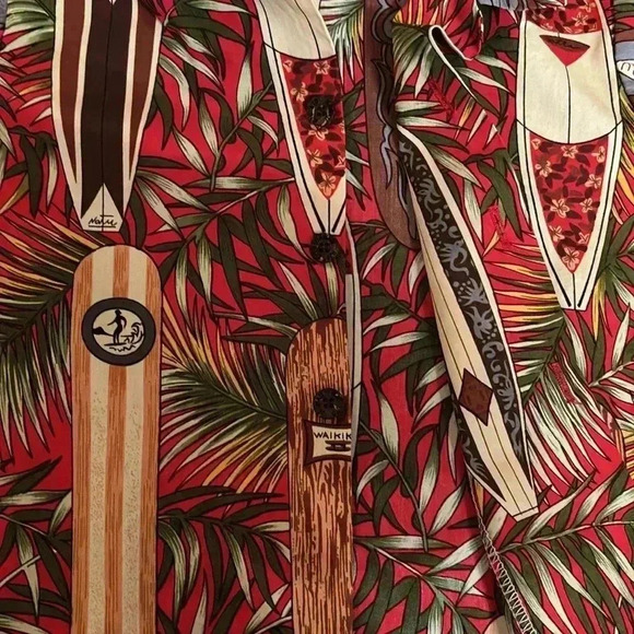 RJC Made In Hawaii Boys Button Down Shirt With Surf Board & Palm Tree Design 3T - Picture 5 of 7